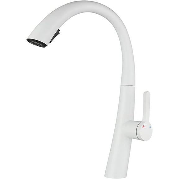 Kitchen faucets with Pull Down Sprayer White Sink Tap Brass Hot and Cold Water Swivel Pull Down Kitchen Faucet