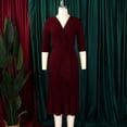 thumbnail image 3 of Women's Fashion Plus Size Casual Suit Collar Pleated Dress A-Line Dresses, 3 of 8