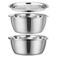 thumbnail image 1 of Lavabo multifuncional de acero inoxidable con rallador, cortador de verduras 3 en 1, rebanador, rallador, colador y cesta de drenaje para cocina., 1 of 5