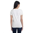thumbnail image 2 of Ladies' Invisible Stripe V-Neck T-Shirt - WHT INVSBL STRP - XL, 2 of 3