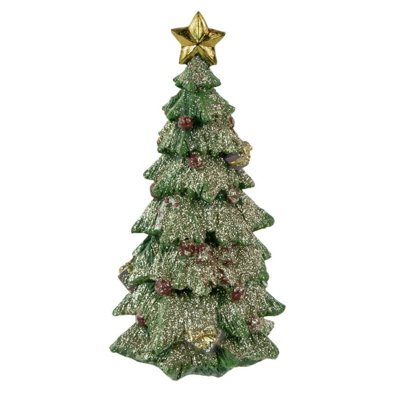 Northlight Glittered Christmas Tree with Presents, Berries and Bows Decoration - 6.75"