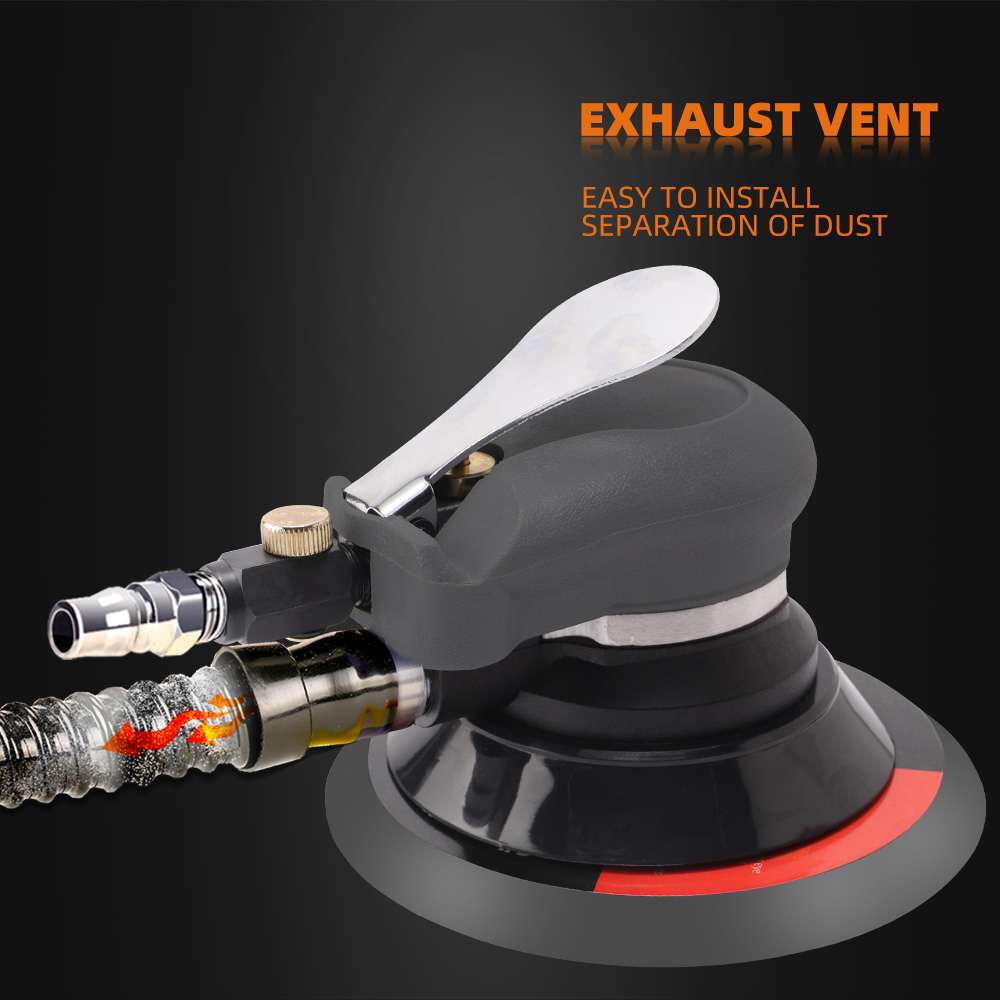SPTA Random Orbital Sander 5" & 6" Pneumatic Palm Sander with Sandpapers Heavy Duty for Wood, Composites, Metal
