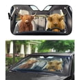 thumbnail image 4 of 3D Highland Cow Car Auto Sunshades Windshield Heat Protection Sun Shades Univeral Fit Cars Suv Truck, 4 of 6