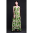 thumbnail image 4 of Bimba Robe Longue à Imprimé Floral pour Femmes, Bretelles Spaghetti, Col en V, Maxi, Tenue de Plage - Grand, 4 of 5