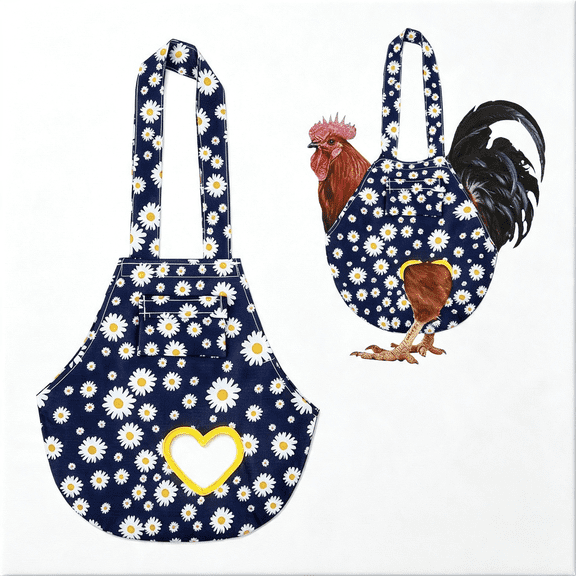 GASTROPOD Chicken Holder Bag with Handle, 14.2" X 25" Chicken Carrier Sling for Hens & Roosters, Cute Printed Medic Bag for Travel, Hiking & Vet Visits (Navy Blue)(1 Pack)