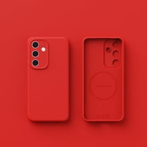 Shockproof Case for Samsung Galaxy S25 Plus Silicone Phone Case, Full Body Camera Lens Protective Phone Cover, Anti-Scratch Soft Microfiber Lining Slim Thin Skinny Galaxy S25 Plus Case - Red