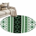 thumbnail image 6 of Green Black Southwest Round Rug 3.3ft Washable Circle Entryway Rugs Non Slip Farmhouse Aztec Boho Ethnic Art Area Rug Indoor Floor Carpet for Bedroom Kitchen Living Room Home Office Dining Room, 6 of 8