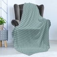 thumbnail image 4 of Neutral Color Soft Flannel Fleece Blanket, Modernistic Repetition of Overlap Squama Rounds and Nested Squares, Cozy Plush for Indoor and Outdoor Use, 70" x 90", Pale Teal Cadet Blue, by Ambesonne, 4 of 5