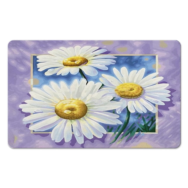 Upgrade Your Bath Space Soft Superfine Fiber Flower Bath Rugs - Non Slip, Machine Washable, Perfect for Shower Room, 20x32 inch