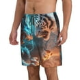 thumbnail image 2 of KLL Blue Dragon And White Tiger Men's Casual Summer Beach Shorts Hawaiian Shorts with Pockets-Large, 2 of 5