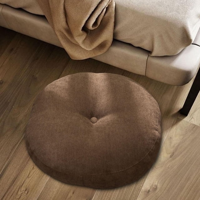 Almohada redonda para el suelo, cojín para asiento, almohada decorativa multifuncional para el suelo para meditación, cojín para el suelo para silla y Marrón