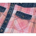 thumbnail image 2 of Bienzoe Girl's Plaid Denim Sleeveless Blouse Casual Tank Tops Pink 7, 2 of 12