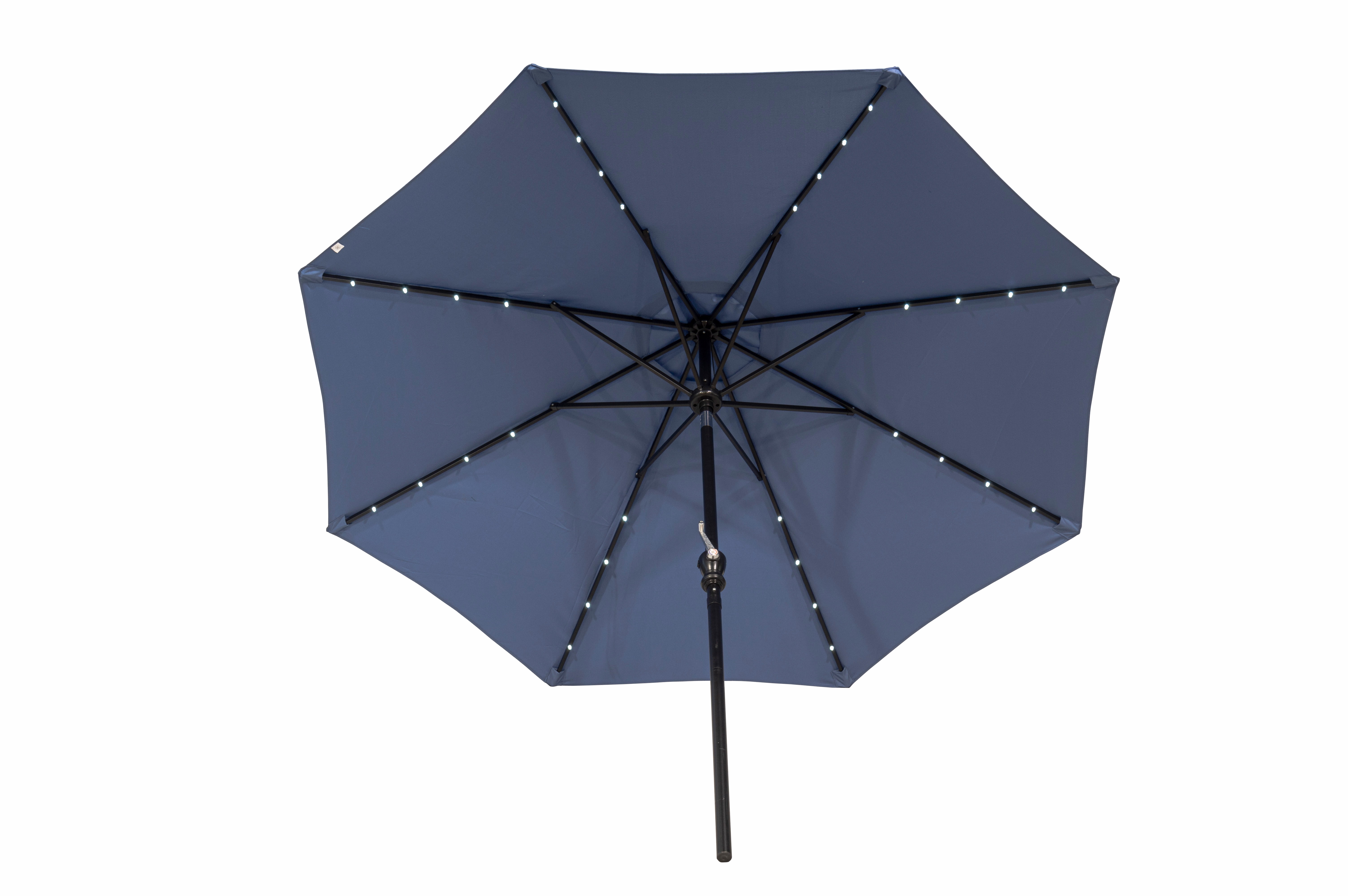 Donglin 93.5" Blue Octagon Market and Lighted Patio Umbrella with Solar Lights