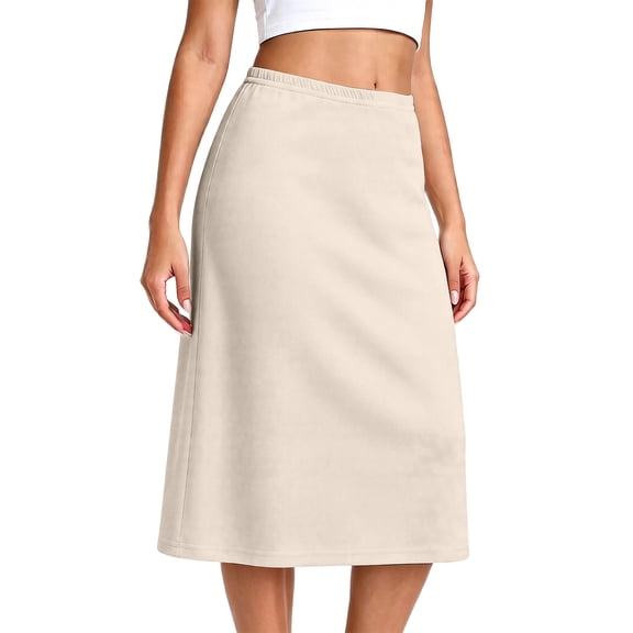 Women's Satin Half Skirt, Knee Length Underskirt for Dresses and Skirts Soft Lightweight Petticoat Liner