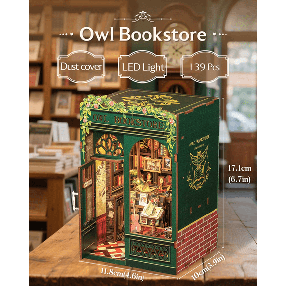 Architectural model-Booknook Set - DIY Mini Home Bakery Dessert Shop Adult Dollhouse Set, Booknook Miniature Home Bookshelf Decor 3D Wooden Puzzle