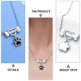 thumbnail image 3 of Collar de corazón shaofei Colgante de pata de perro para mujer color plata, 3 of 3