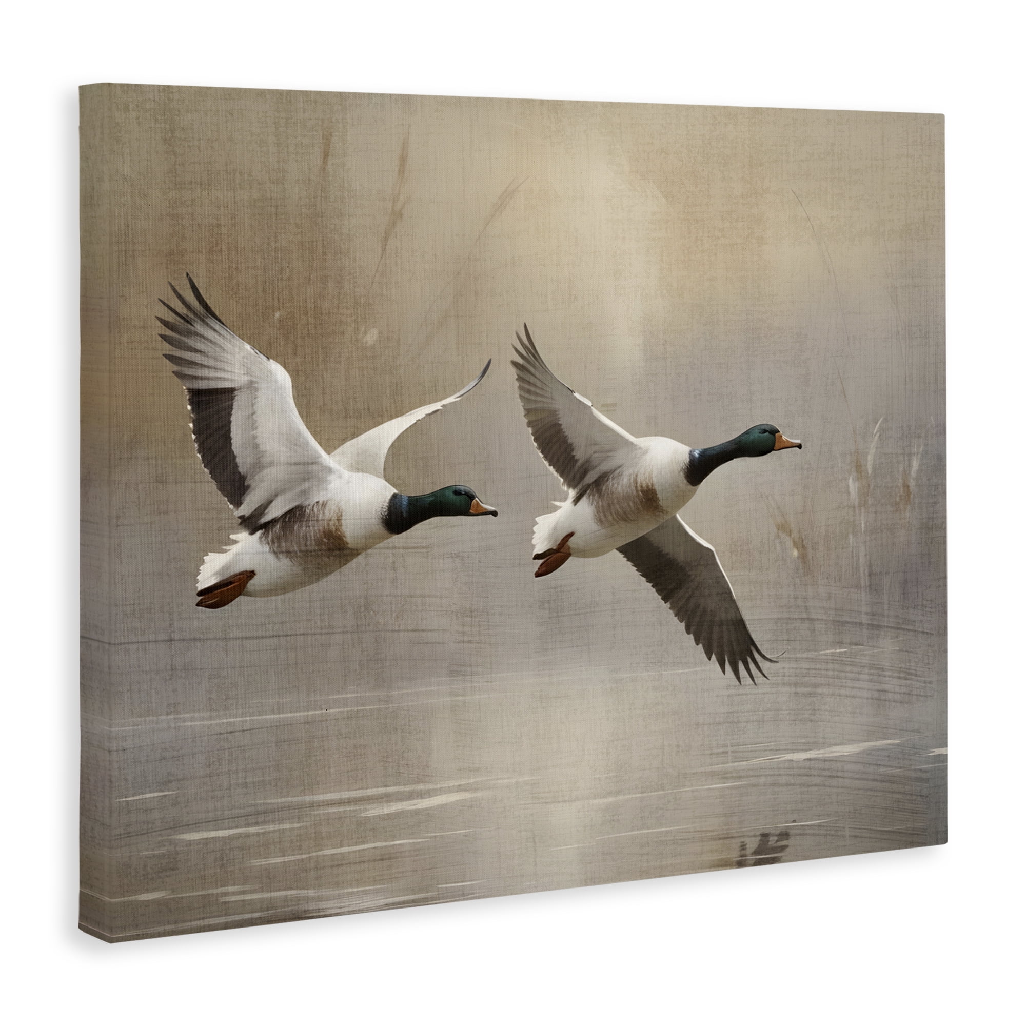 Stupell Industries Mallard Ducks over Pond Canvas Wall Art, design by Susan Arnot