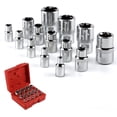 thumbnail image 1 of Dados de estrella, 14 dados de estrella Torx hembra E-Torx, juego de dados Torx en forma de estrella de acero Cr-V, 3 especificaciones 1/4", 3/8", 1/2", con caja conveniente, 1 of 5