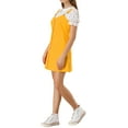 thumbnail image 4 of INSPIRE CHIC Women's Adjustable Strap Above Knee Button Down Overall Dress with Pockets Yellow XS, 4 of 6