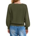 thumbnail image 4 of Long Sleeved Women Solid Color Button Down Casual Henley Sweater Knit Pullover, 4 of 6