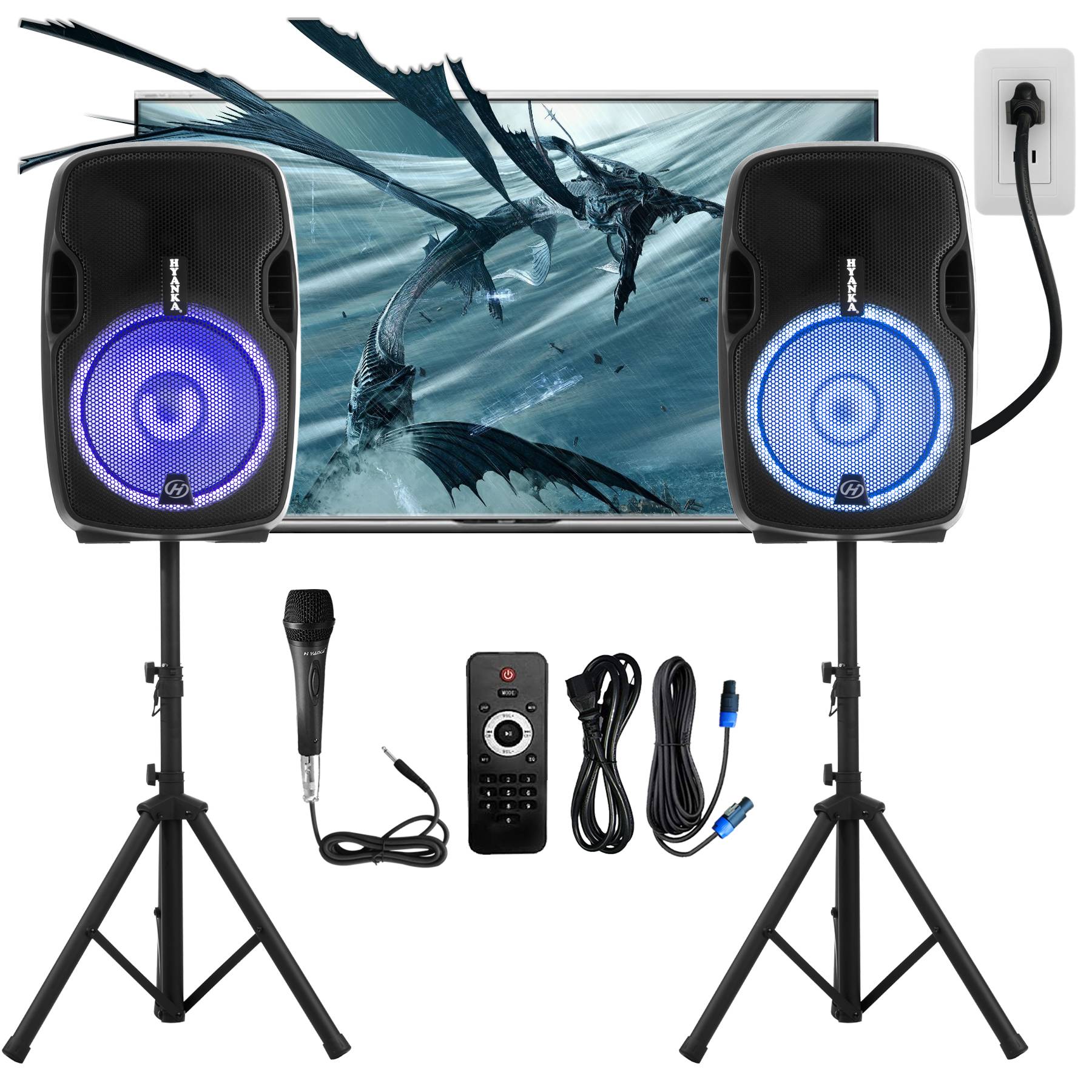 Active & Passive Powered PA Speaker System with 15inch Subwoofer
