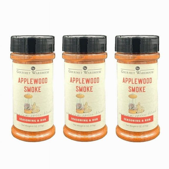 Gourmet Warehouse Applewood Smoke Spice Rub, 6 ozs, 3 Pack - No MSG, No HFCS