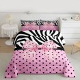 thumbnail image 2 of Homewish Polka Dots Bowknot Bedding Comforter Set 2pcs for Kids Teens Boys Girls,Animal Zebra Print Twin Comforter Sets Microfiber,Dreamy Princess Breathable Bedding Set,Microfiber Bedroom Decor, 2 of 8