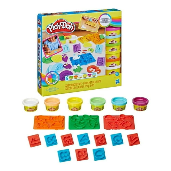Actividades Infantiles Hasbro Play-Doh Incluye 10 sellos con los números del 0 al 9 y 3 moldes más, a partir de 3 años