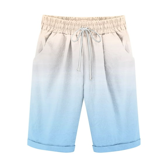 Puntoco Mens Shorts Summer Pants,Men'S Cotton and Shorts Lanyard Casual Pants Capris Shorts Pants White 10(XL)