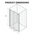 thumbnail image 6 of 60" W x 72‘’/76" H Frameless Shower Door, Double Sliding Shower Door, Glass Shower Door with 8/10mm Clear Tempered Glass, Stainless Steel Hardware, 6 of 6