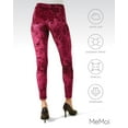 thumbnail image 6 of MeMoi Crushed Velvet Stretch Leggings - Womens - Female (Large/X-Large, Burgundy), 6 of 7