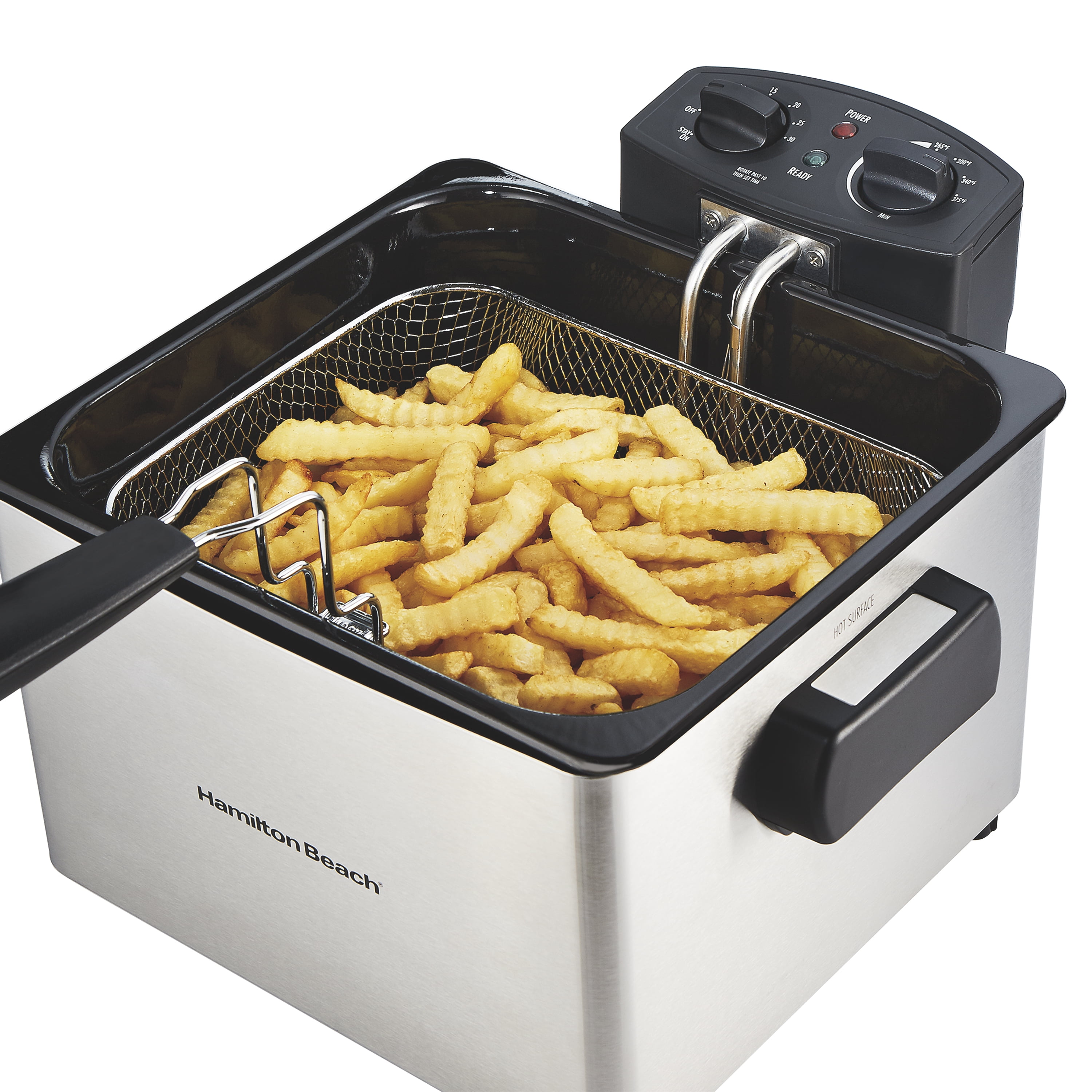 Hamilton Beach Professional-Style Deep Fryer, 3 Quart Capacity, 1800 Watts, Stainless Steel, 35035C