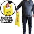 thumbnail image 5 of 3 Pack CAUTION Wet Floor Signs Bilingual (Cuidado Piso Mojado), 2 feet Tall, Double Sided, High Visibility Yellow Color, Fold-Out Standing Signs, Portable with Carrying Handle - by SciencePurchase, 5 of 5