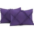 thumbnail image 5 of D.N.G. BEDDINGS 1 Piece Luxurious Diamond Ruffle Comforter Super Soft, All Season Pintuck 800 Thread Count, 100% Egyptian Cotton, Twin/Twin XL Size Purple Color, 5 of 9