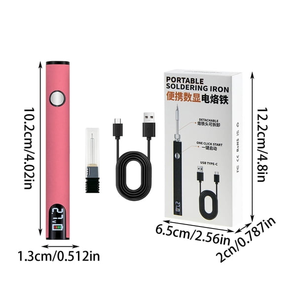 Herramientas y mejoras para el hogar Soldador USB práctico Cable USB Lápiz quemador Pantalla LED Tres archivos Voltaje ajustable Conector 510 Soldador