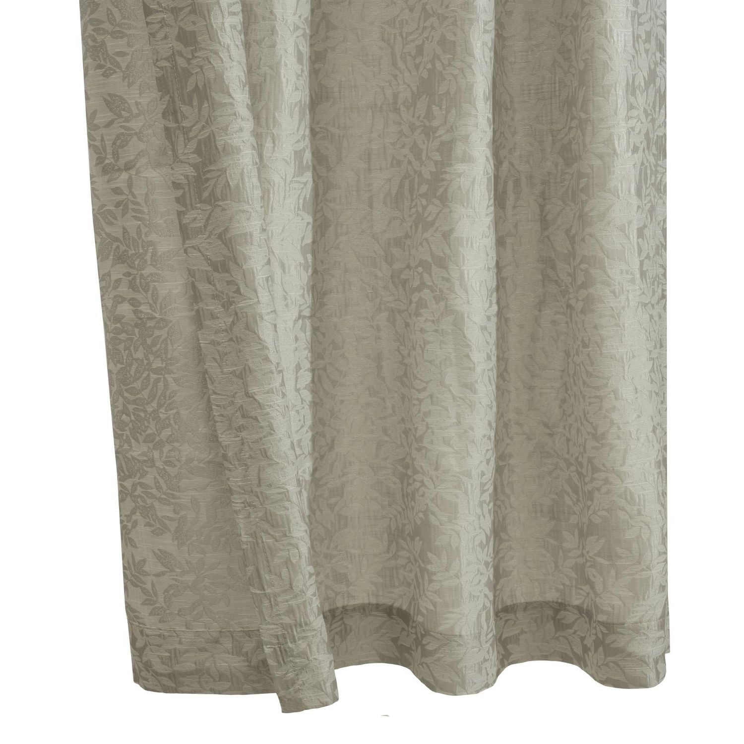 Loft Living Meera, filtrant la lumière panneau de rideau à œillets texturé à motif feuilles 52" x 95", argent