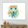 thumbnail image 2 of Designart 'Portrait A Green Snake In Flowers' Farmhouse Framed Canvas Wall Art Print, 2 of 5