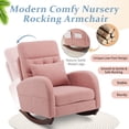 thumbnail image 6 of Ktaxon Teddy Velvet Rocking Chair – Plush Glider Accent Chair, Soft Upholstered Reading Reclinerfor Living Room, Nursery & Bedroom, Pink, 6 of 10