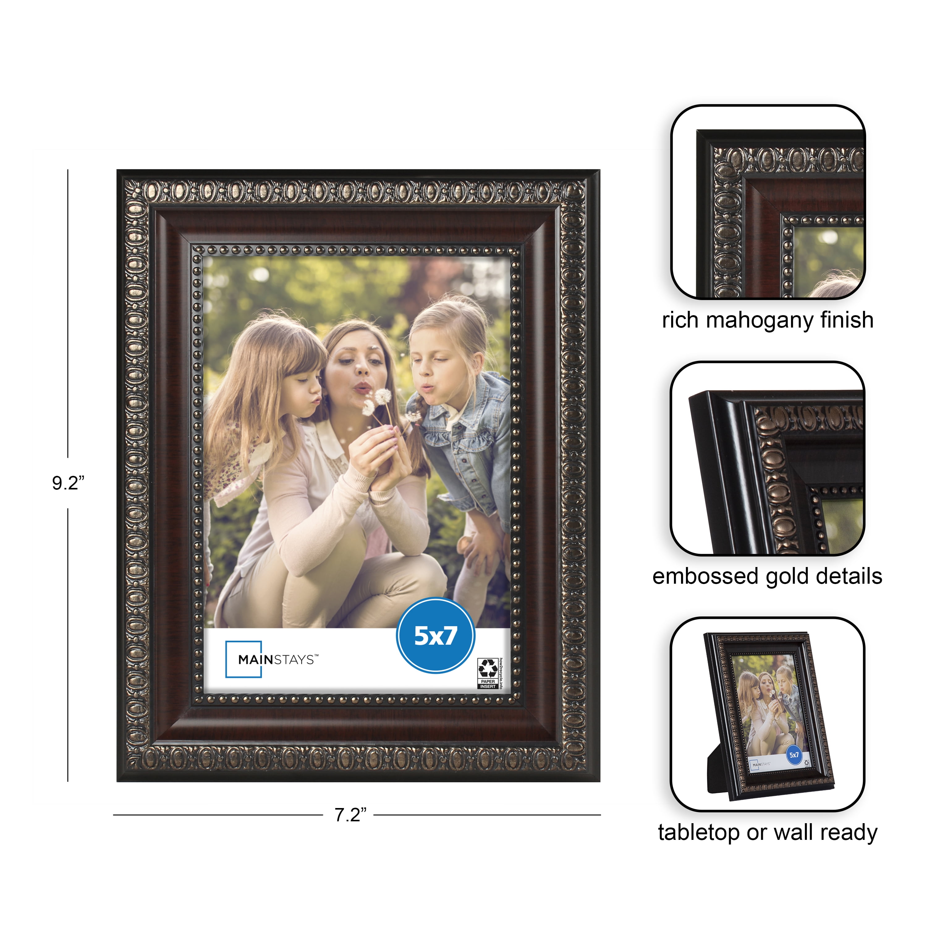 Mainstays – 5x7 Picture Frame – Mahogany Tabletop Photo Frame