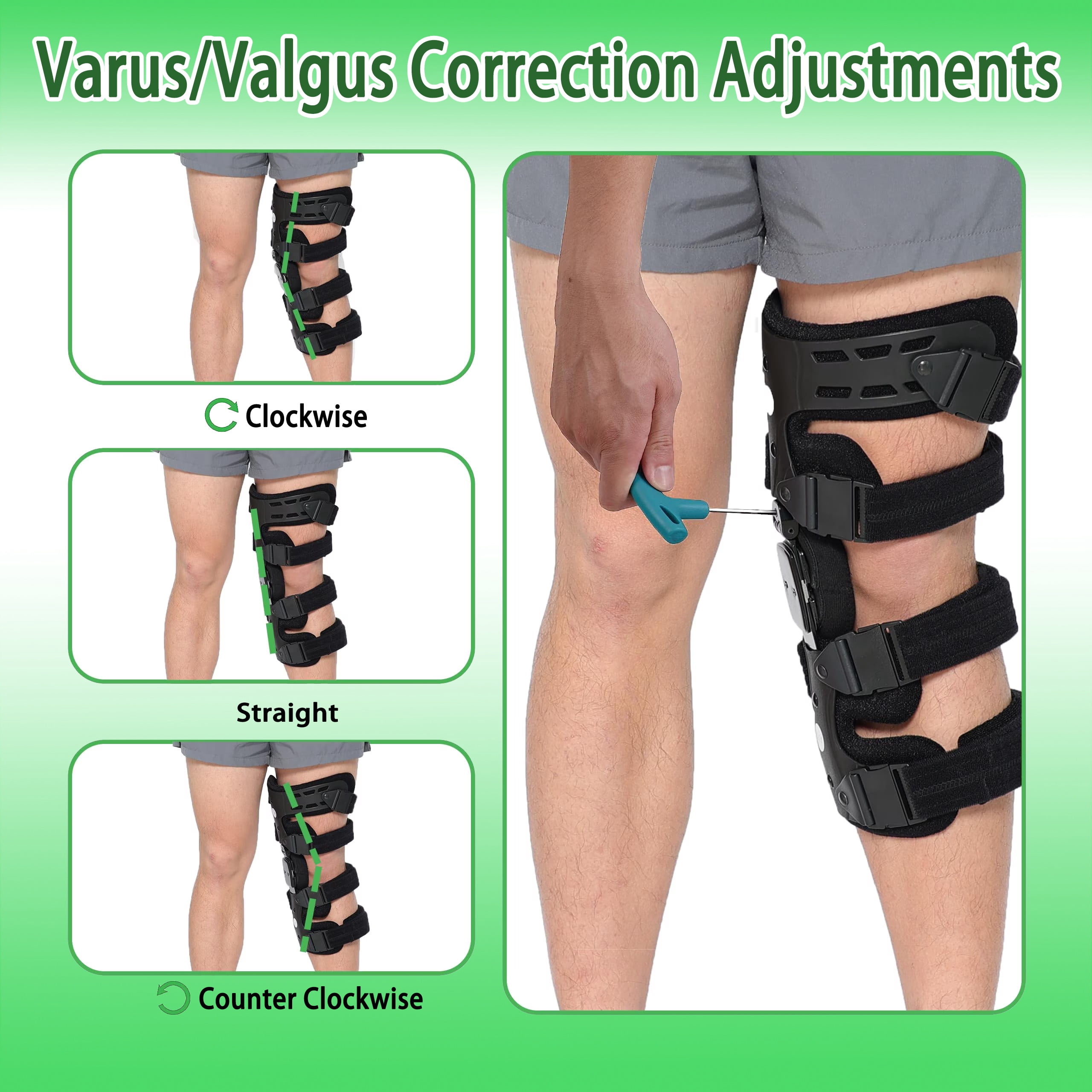 Komzer Lateral OA Unloader Knee Brace for Osteoarthritis, Arthritis Knee Pain Relief, Bone on Bone Joint Degeneration Offloader (Left)