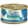 Blue Buffalo Basics Limited Ingredient Diet Grain Free, Natural Adult Wet Cat Food, Indoor Duck, 3-oz cans