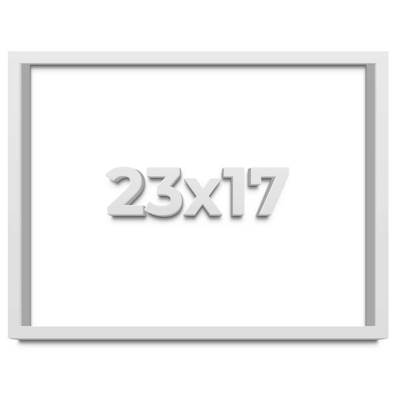23x17 Shadow Box Frame White | 1 Inches Deep Real Wood Contemporary Shadowbox Display Frame | UV