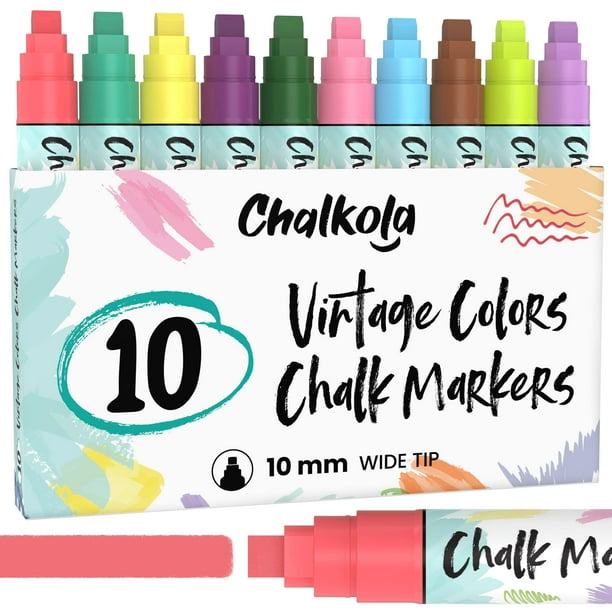 chalkola 10mm car Window Markers 10 Vintage colored chalk