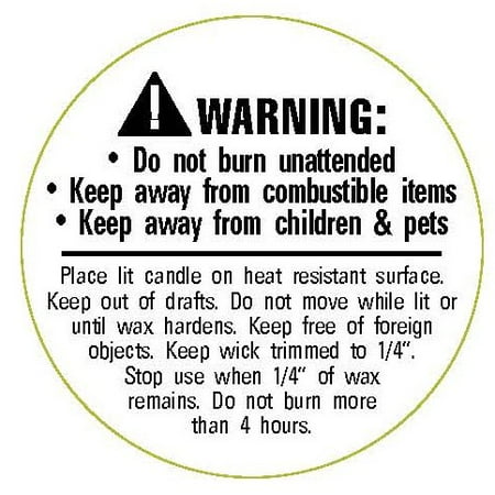 Candle Warning Label Text