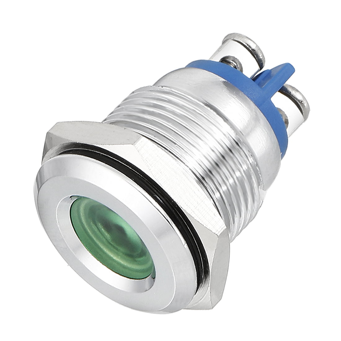 uxcell LED Indicator Light DC 12V 16mm Blue Pilot Custom Dash Signal Lamp Concave Head 