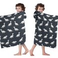 thumbnail image 4 of Dark Blue Dinosaurs Silhouette Pattern Hooded Bath Towel Wrap for Teens Ages 3 To 12, Soft Lightweight Quick Dry Microfiber Bath Beach Pool, 60"x35", 4 of 6