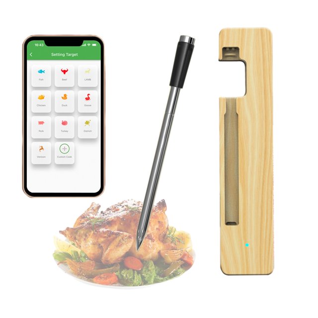 Teissuly Smart Meat Thermograph 656FT Truly Wireless Meat Thermograph Meat Thermograph For Grilling And Smog Wireless Food Thermograph For BBQ Oven Smoker Rotisser Teissuly WER202401227843