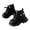 Black, variant on HAOTAGS Girls Martin Boots, Side Zipper Lace Up Soft Sole Non Slip Short Princess Boots for Kids Students Pink Size 11.5 Little Kids