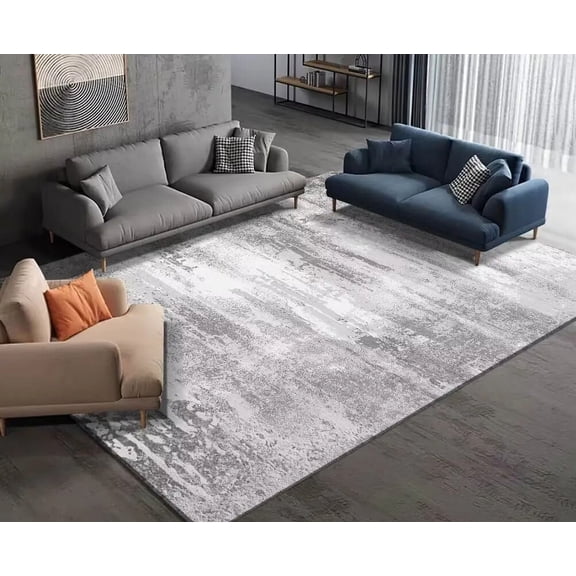 Nordic Minimalist Living Room Carpets Decor Grey Large Rugs for Bedroom Non-slip Lounge Study Area Rug Soft Floor Mats Washable