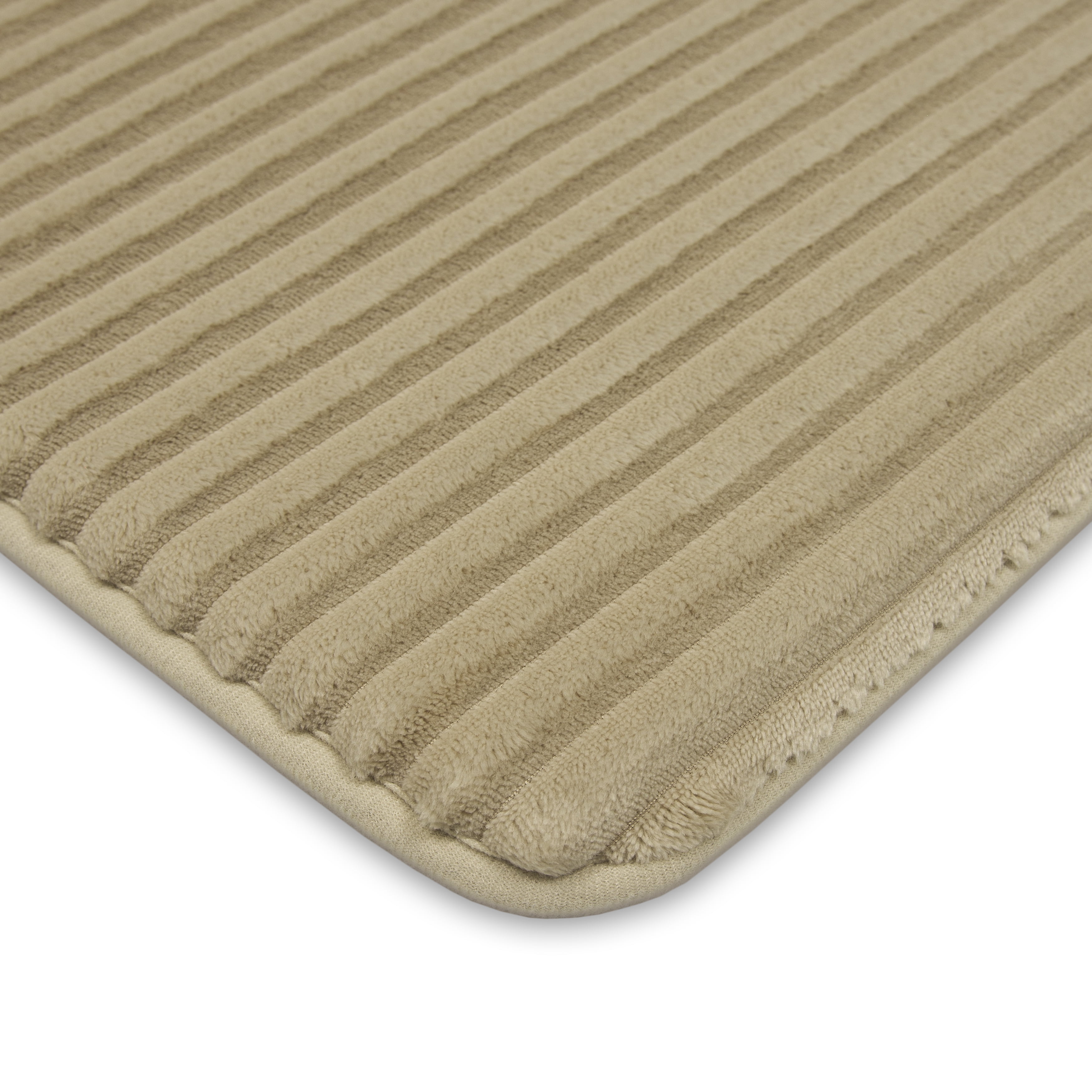 Mainstays Performance Bath Rug, Brown, Shiny Chenille Top, Memory Foam,  17x24” 